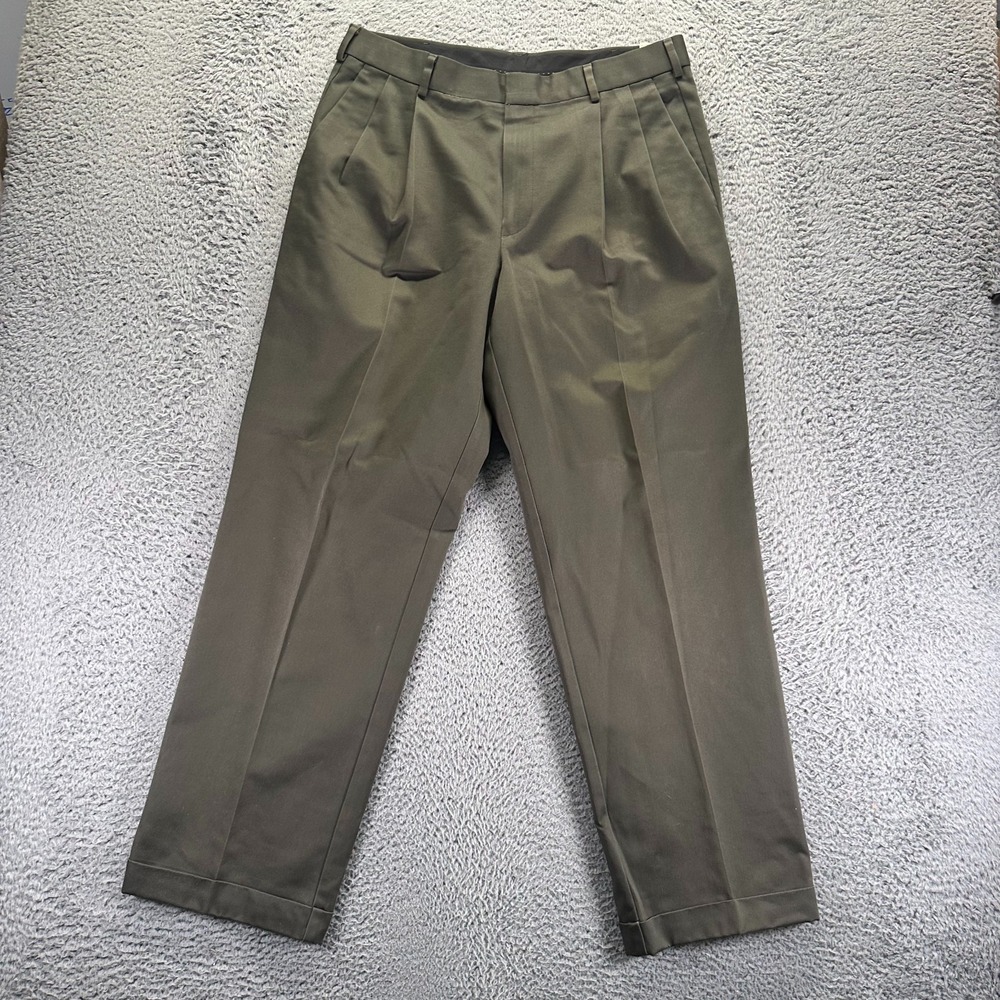 Dockers Pant Mens 34x32 Brown Cotton Khakis Straight Workwear Utility Relaxed